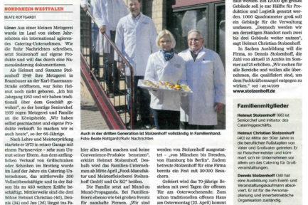 Stolzenhoff Catering Locations Events Geschichte Zeitungsartikel