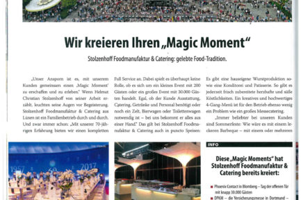 Stolzenhoff Catering Locations Events Geschichte Zeitungsartikel